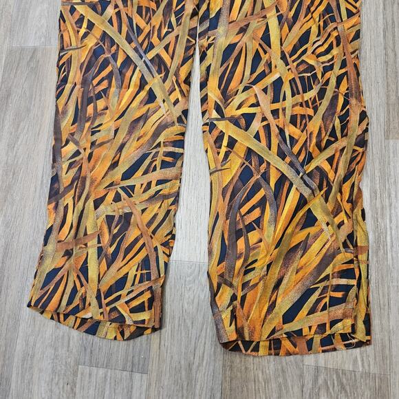 Vtg Dressbarn Geometric Tapered Pants Womens 6 Elastic Pull On Orange Artsy Boho - Picture 3 of 10